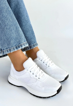 Slar Beyaz Cilt Bağcıklı Spor Ayakkabı (Numara: 39)