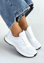 Slar Beyaz Cilt Bağcıklı Spor Ayakkabı (Numara: 39) - Görsel 2