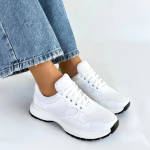 Slar Beyaz Cilt Bağcıklı Spor Ayakkabı (Numara: 39) - Görsel 4