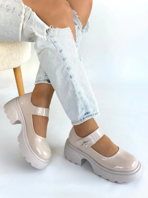 Siyat Bej Rugan Dolgu Topuk Oxford Ayakkabı (Numara: 37)