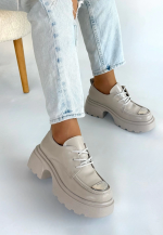 Kiya Bej Rugan Dolgu Topuk Oxford Ayakkabı (Numara: 36) - Görsel 2