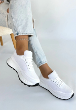 Edva Beyaz Cilt Bağcıklı Spor Ayakkabı (Numara: 38) - Görsel 2