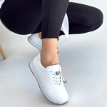 Finna Beyaz Cilt Bağcıklı Spor Ayakkabı (Numara: 40) - Görsel 4