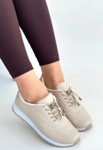 Finna Bej Cilt Bağcıklı Spor Ayakkabı (Numara: 37) - Görsel 3