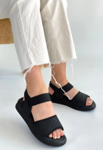 Jake Siyah Hasır Cilt Sandalet (Numara: 39) - Görsel 2