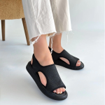 Wayi Siyah Hasır Cilt Sandalet (Numara: 40) - Görsel 4