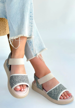 Jake Yeşil Hasır Cilt Sandalet (Numara: 38)