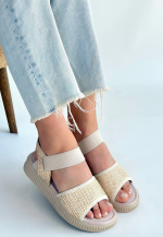 Jake Bej Hasır Cilt Sandalet (Numara: 40) - Görsel 3