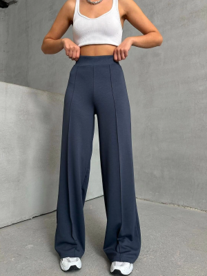 Önü Çımalı Pantolon Füme (Beden: Xxl)