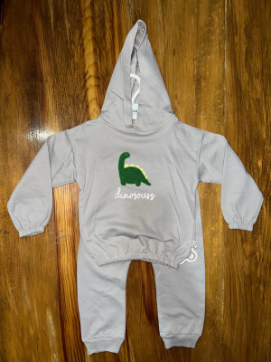 6-24 Aylık Araba Baskılı Takım Gri (Beden: 6-12)