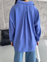 Modal Oversize Cepli Gömlek Mavi (Beden: Standart) - Görsel 5