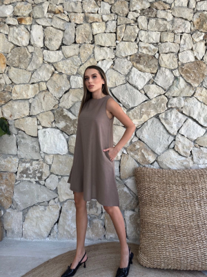 Çan Kısa Elbise Vizon (Beden: S)