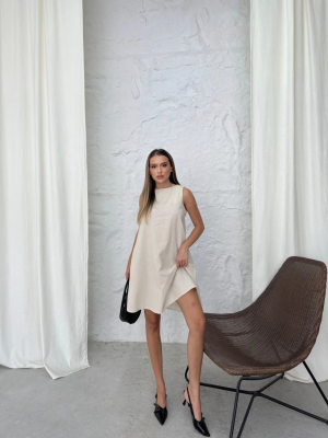 Çan Kısa Elbise Bej (Beden: S)