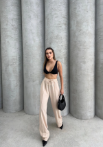 Çımalı Keten Pantolon Bej (Beden: M) - Görsel 4