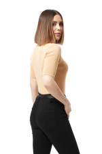 Gömlek Yaka Yazlık Triko Bluz Bej (Beden: Standart) - Görsel 4