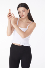 Yazlık Triko Crop Beyaz (Beden: Standart) - Görsel 4