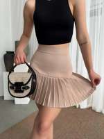 Altı Pliseli Mini Etek Bej (Beden: S) - Görsel 2