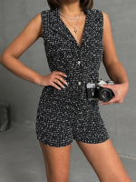 Yelekli Şort Takım Siyah (Beden: S)