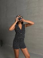 Yelekli Şort Takım Siyah (Beden: S) - Görsel 4