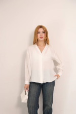 Kendinden Çizgili London Gömlek Beyaz (Beden: S) - Görsel 2