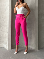 Kemerli Havuç Pantolon Fuşya (Beden: S) - Görsel 5