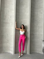 Kemerli Havuç Pantolon Fuşya (Beden: L) - Görsel 3