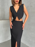 Çilek Takım Etek Yelek Siyah (Beden: M) - Görsel 4