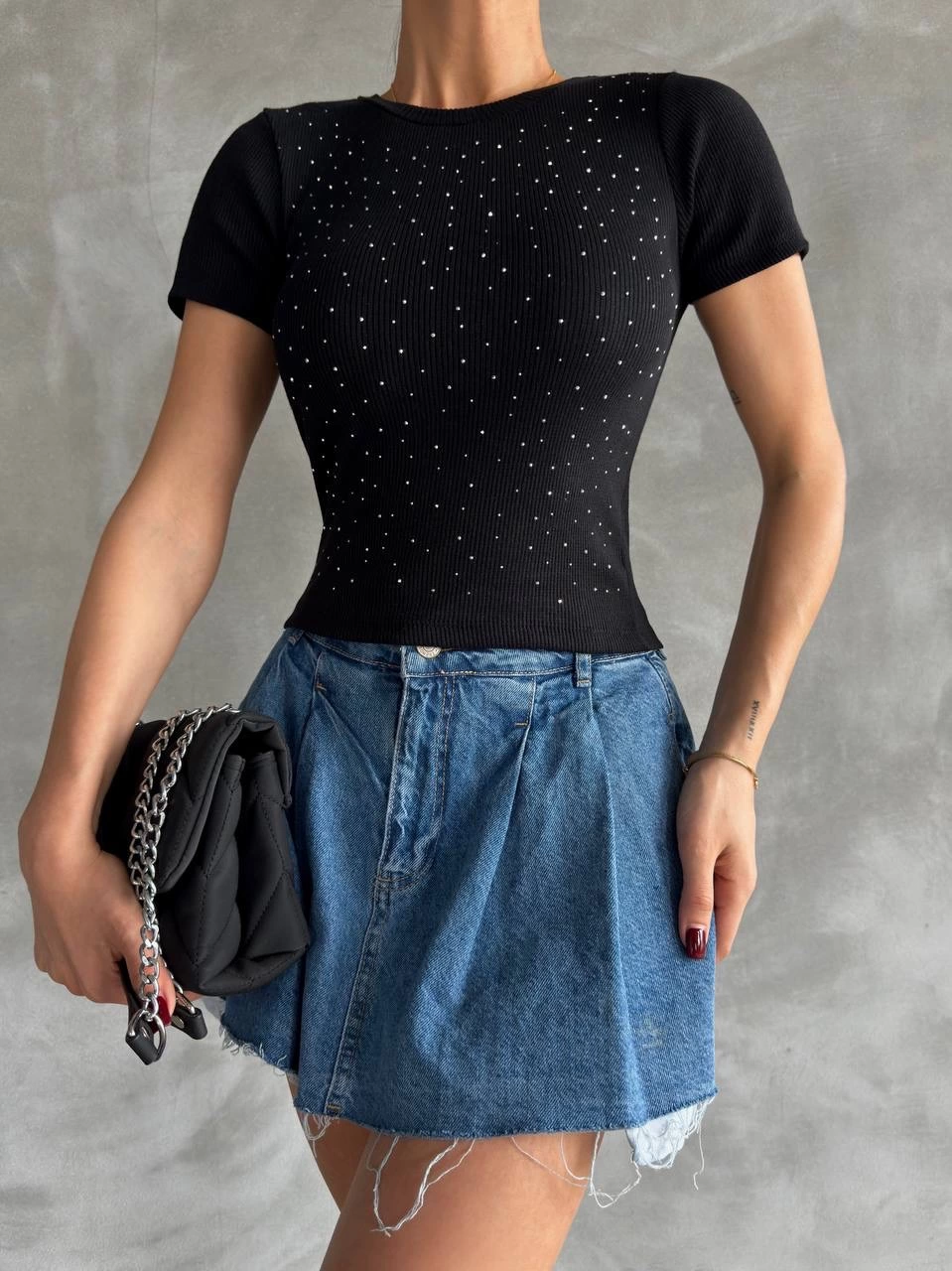 1232883_tas-baskili-kas-korse-bluz-25481770-sw959sh1280.png Taş Baskılı Kaş Korse Bluz Siyah (Beden: Standart) - Görsel 1