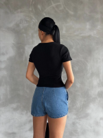 Taş Baskılı Kaş Korse Bluz Siyah (Beden: Standart) - Görsel 2