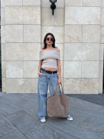 Madonna Yaka Sıfır Kol Bluz Bej (Beden: M) - Görsel 2