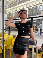 Fiyonklu Bluz Siyah (Beden: L)