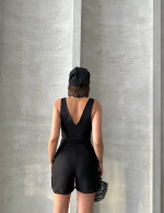 Şortlu Keten Takım S255014 Siyah (Beden: S) - Görsel 5