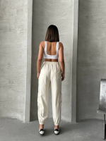 Jogger Lastik Paça Pantolon Bej (Beden: L) - Görsel 3