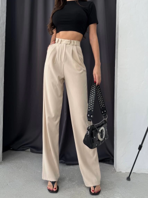 Kancalı Pantolon Krem (Beden: M)