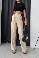 Kancalı Pantolon Krem (Beden: Xl)