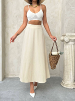 Uzun Astarlı Etek Bej (Beden: Xl)