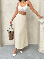 Uzun Astarlı Etek Bej (Beden: Xl) - Görsel 3