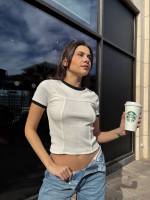 Biyeli Bluz Beyaz (Beden: S) - Görsel 3