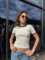 Biyeli Bluz Beyaz (Beden: M)