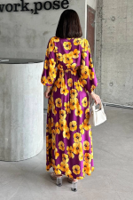 Çiçek Baskılı Elbise Sarı (Beden: S) - Görsel 3