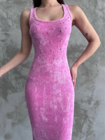 Taşlı Askılı Elbise Pembe (Beden: Standart) - Görsel 3