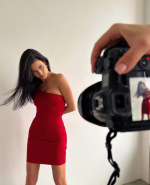 Tek Kol Elbise Kırmızı (Beden: S) - Görsel 4