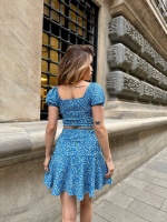 Baskılı Etekli Takım Mavi (Beden: S) - Görsel 3