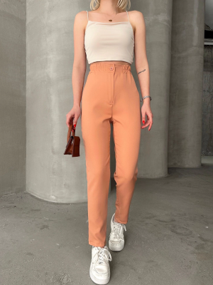 Beli Lastikli Karamel Pantolon Somon (Beden: M)