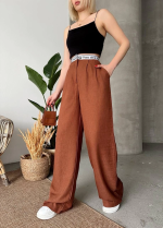 Flamlı Kahve Pantolon (Beden: M) - Görsel 3