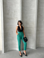 Kemerli Havuç Pantolon Yeşil (Beden: S) - Görsel 6