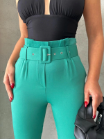 Kemerli Havuç Pantolon Yeşil (Beden: M) - Görsel 2