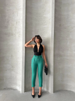 Kemerli Havuç Pantolon Yeşil (Beden: M) - Görsel 5