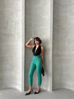 Kemerli Havuç Pantolon Yeşil (Beden: M) - Görsel 3