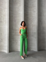 Palazzo Pantolonlu Alt Üst Takım Yeşil (Beden: S) - Görsel 2